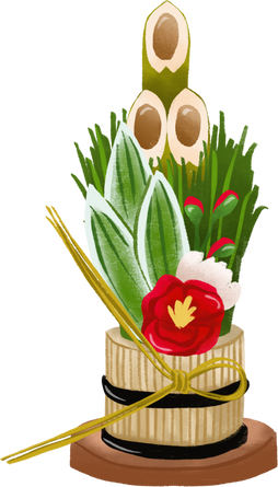 Handdrawn Kadomatsu Decor 